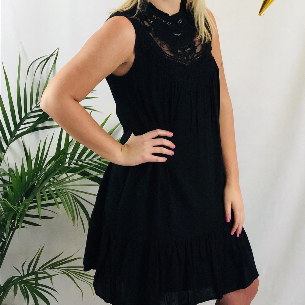Boho Black Laced Dress
